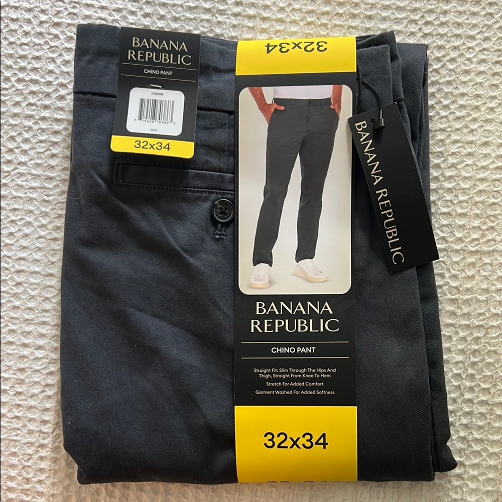 Banana Republic Men’s Gray Chino Pants 32x34 NWT